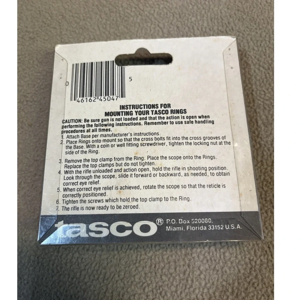 Tasco Ring Mounts 791‎ Scope Mounts with Allen Wrench Vintage